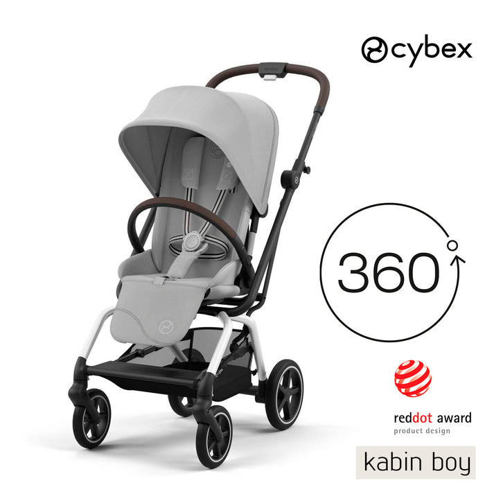 (ocak 2025 teslim) Cybex Eezy S Twist+2 (fog grey) <br> (kabin boy 360 derece dönen bebek arabası)