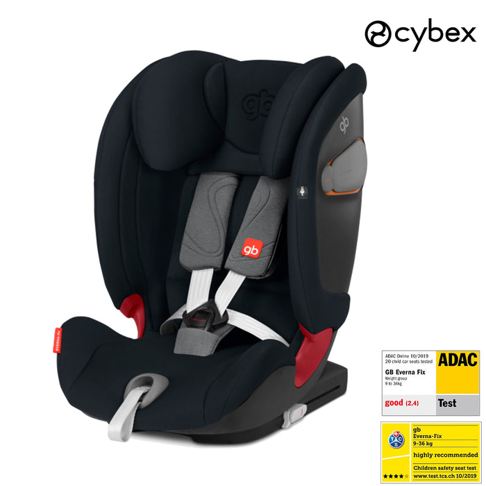 Cybex GB Everna Fix (velvet black) <br> (Adac ödüllü isofixli bebek oto koltuğu 9-36 kg)