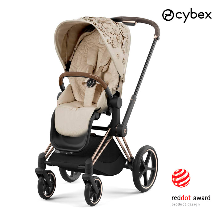 Cybex Priam (rosegold-özel seri Simply Flowers beige) <br> (ikonik lüks bebek arabası)