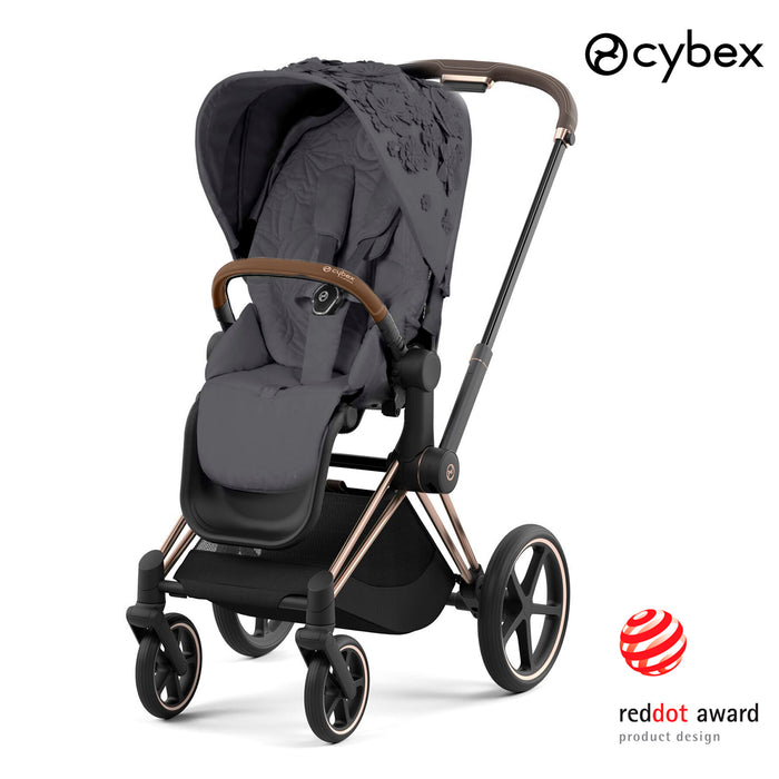 Cybex Priam (rosegold-özel seri Simply Flowers grey) <br> (ikonik lüks bebek arabası)