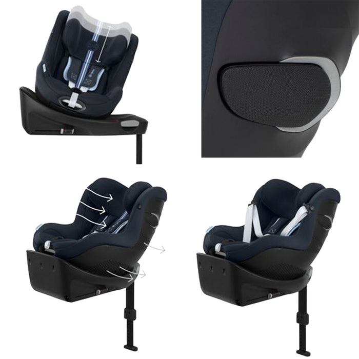 Cybex Sirona Gi isize (moon black) </br> (360 derece dönen isofix bebek oto koltuğu 61-105 cm yaklaşık  3 aydan 4 yaşa)