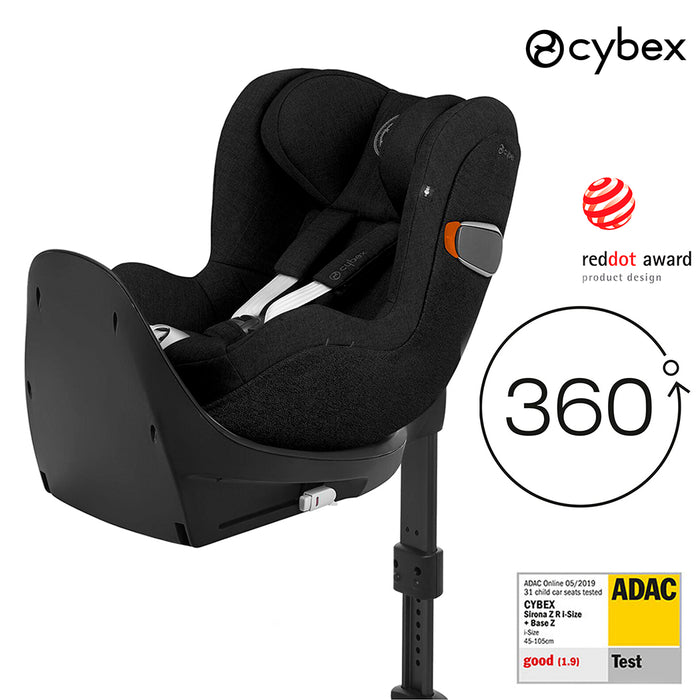 Cybex Sirona Zi isize Plus (terletmeyen özel kumaş) (deep black)<br>(360 derece dönen Adac ödüllü isofix bebek oto koltuğu 0-18 kg)